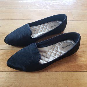 Birdies The Blackbird Black Calf Hair Loafer Slip On Size 7.5 Classic Neutral